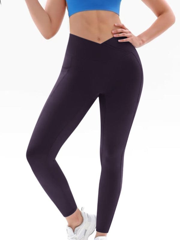 kakaclo Dark purple / S GYPSY GIRL-High Waist Hip Pocket Yoga Pants