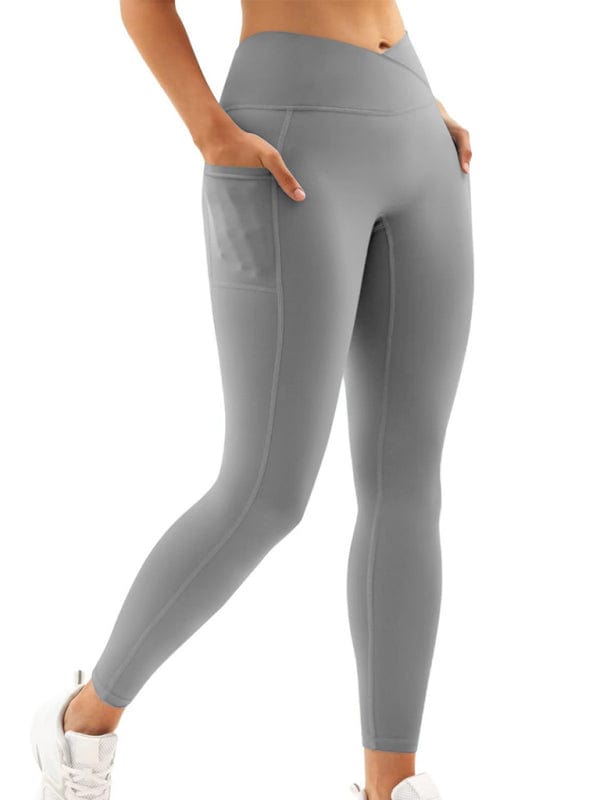 kakaclo Grey / S GYPSY GIRL-High Waist Hip Pocket Yoga Pants