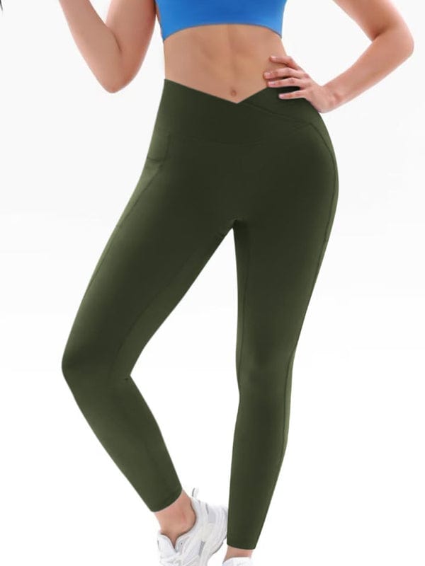 kakaclo Olive green / S GYPSY GIRL-High Waist Hip Pocket Yoga Pants