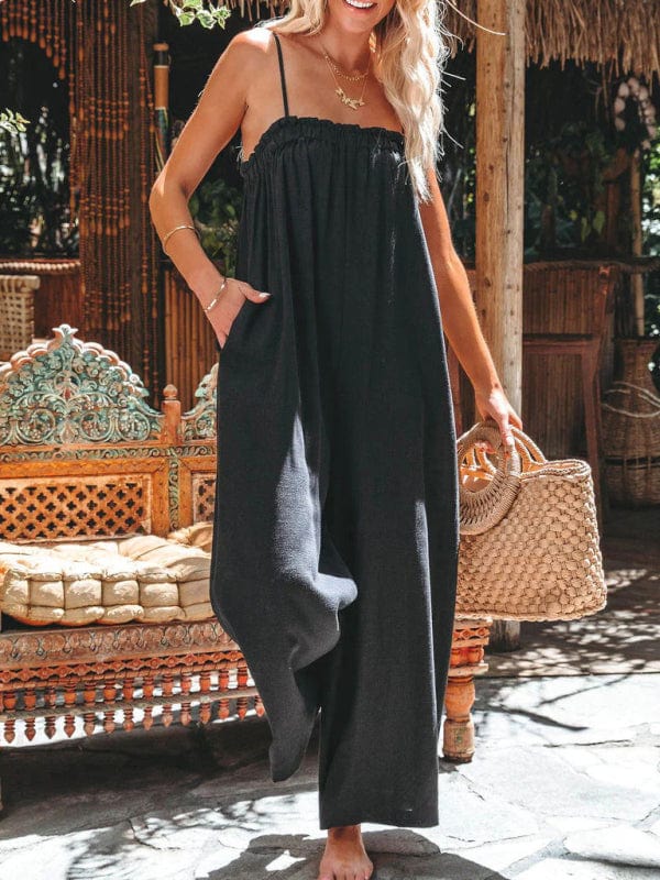 kakaclo romper and jumpsuits Black / S GYPSY GIRL-Loose High-Waisted Jumpsuit