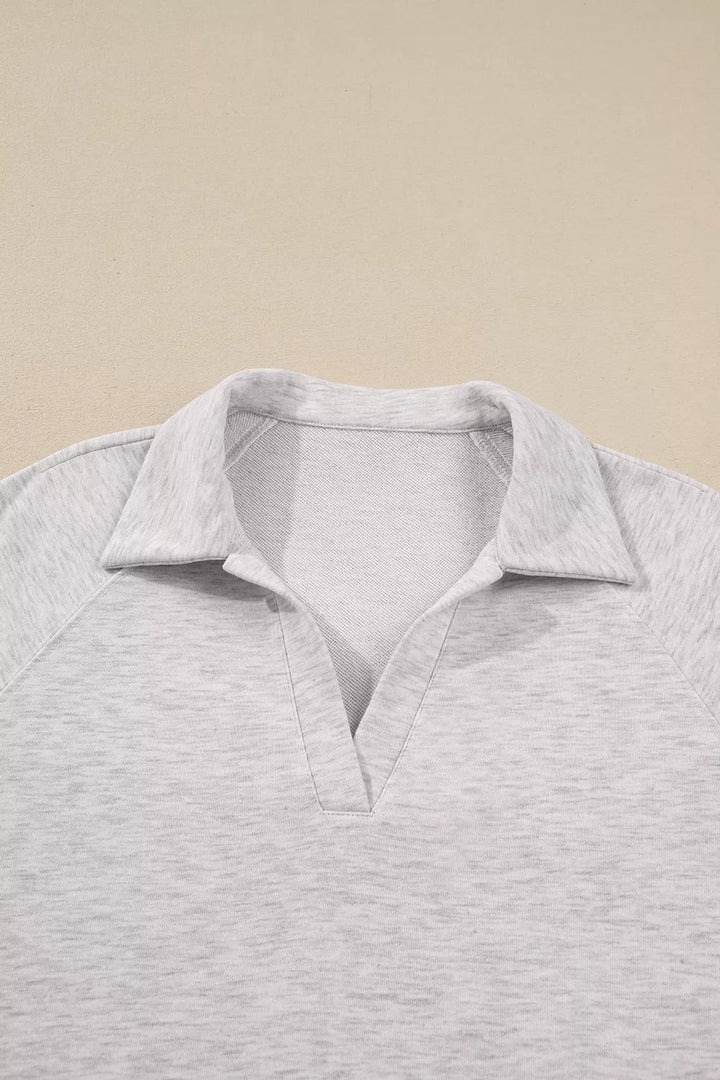 Long Sleeve Sweatshirt And Pants Set - Trendy Loungewear & Sleepwear/Loungewear in Light Gray for Women | The802Gypsy