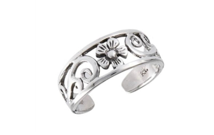 The802Gypsy jewelry silver ❤MY GYPSY-Flower Band Sterling Silver Toe Ring