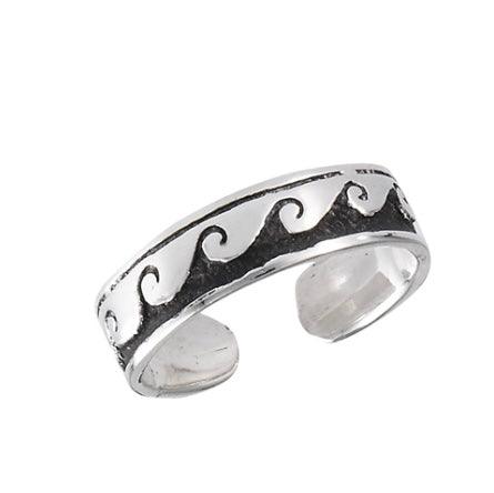 The802Gypsy jewelry silver ❤MY GYPSY-Ocean Wave Sterling Silver Toe Ring