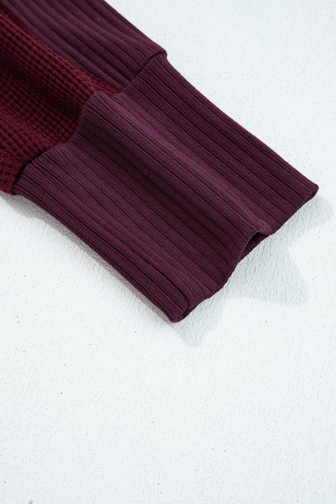 Waffle Splicing Zip Up Hooded Jacket - Trendy Outerwear in Burgundy for Women | The802Gypsy