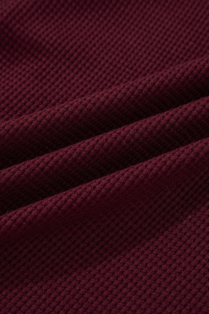 Waffle Splicing Zip Up Hooded Jacket - Trendy Outerwear in Burgundy for Women | The802Gypsy