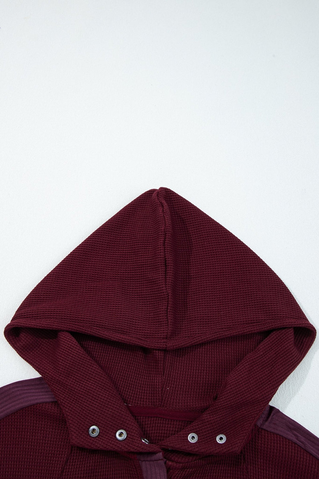 Waffle Splicing Zip Up Hooded Jacket - Trendy Outerwear in Burgundy for Women | The802Gypsy