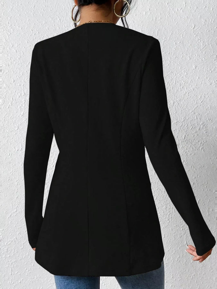 One Button Long Sleeve Blazer - Trendy Outerwear/Blazers in Black for Women | The802Gypsy