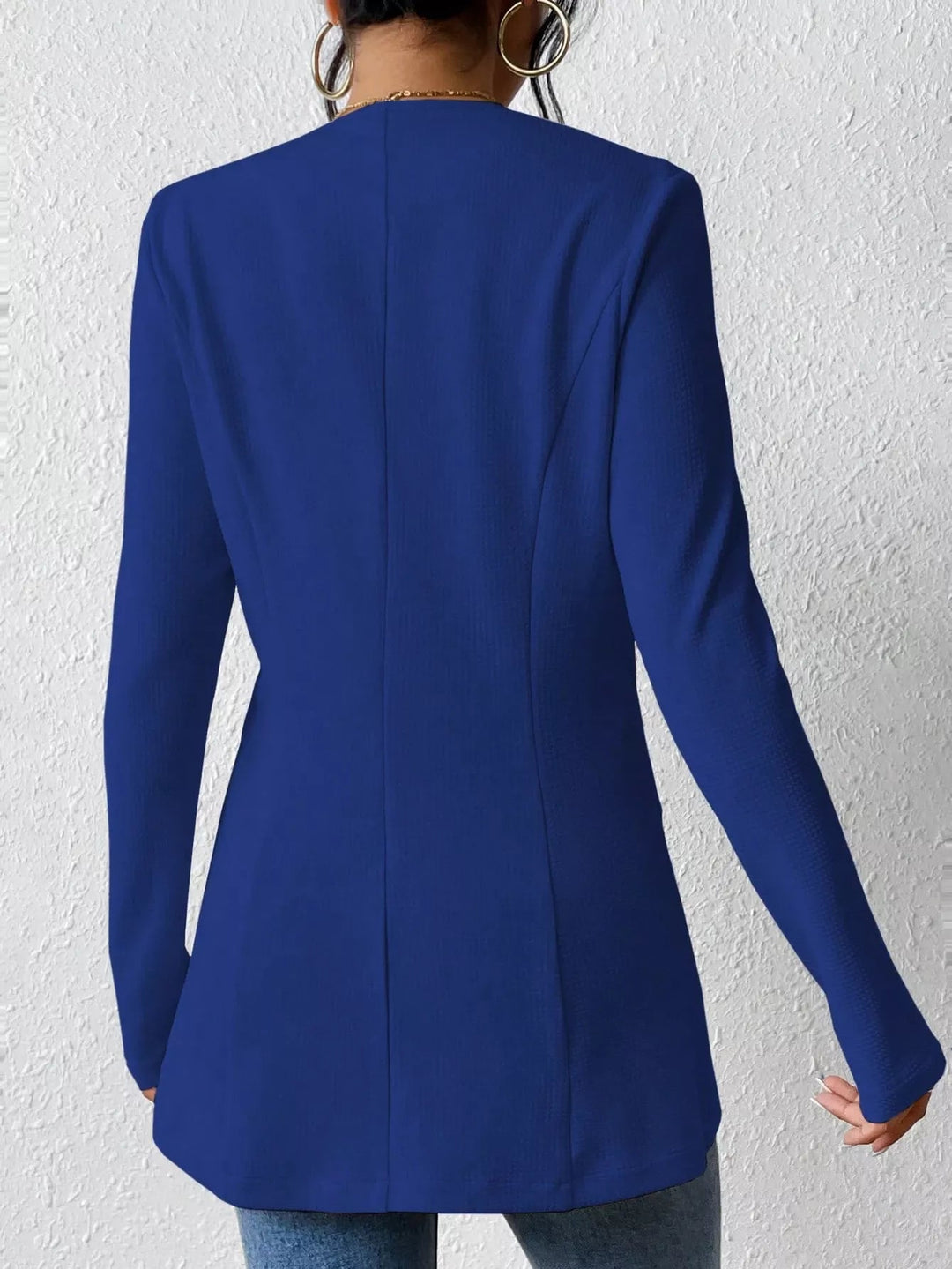 One Button Long Sleeve Blazer - Trendy Outerwear/Blazers in Blue for Women | The802Gypsy