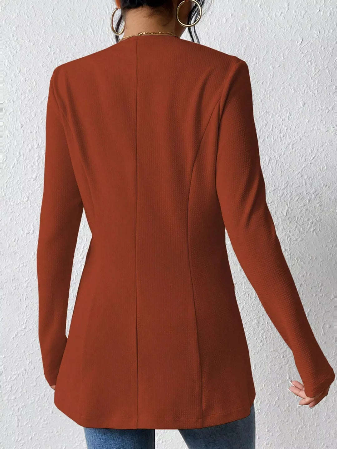 One Button Long Sleeve Blazer - Trendy Outerwear/Blazers in Coffee Brown for Women | The802Gypsy