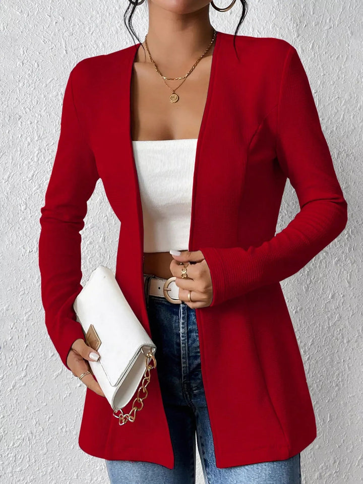 One Button Long Sleeve Blazer - Trendy Outerwear/Blazers in Red for Women | The802Gypsy