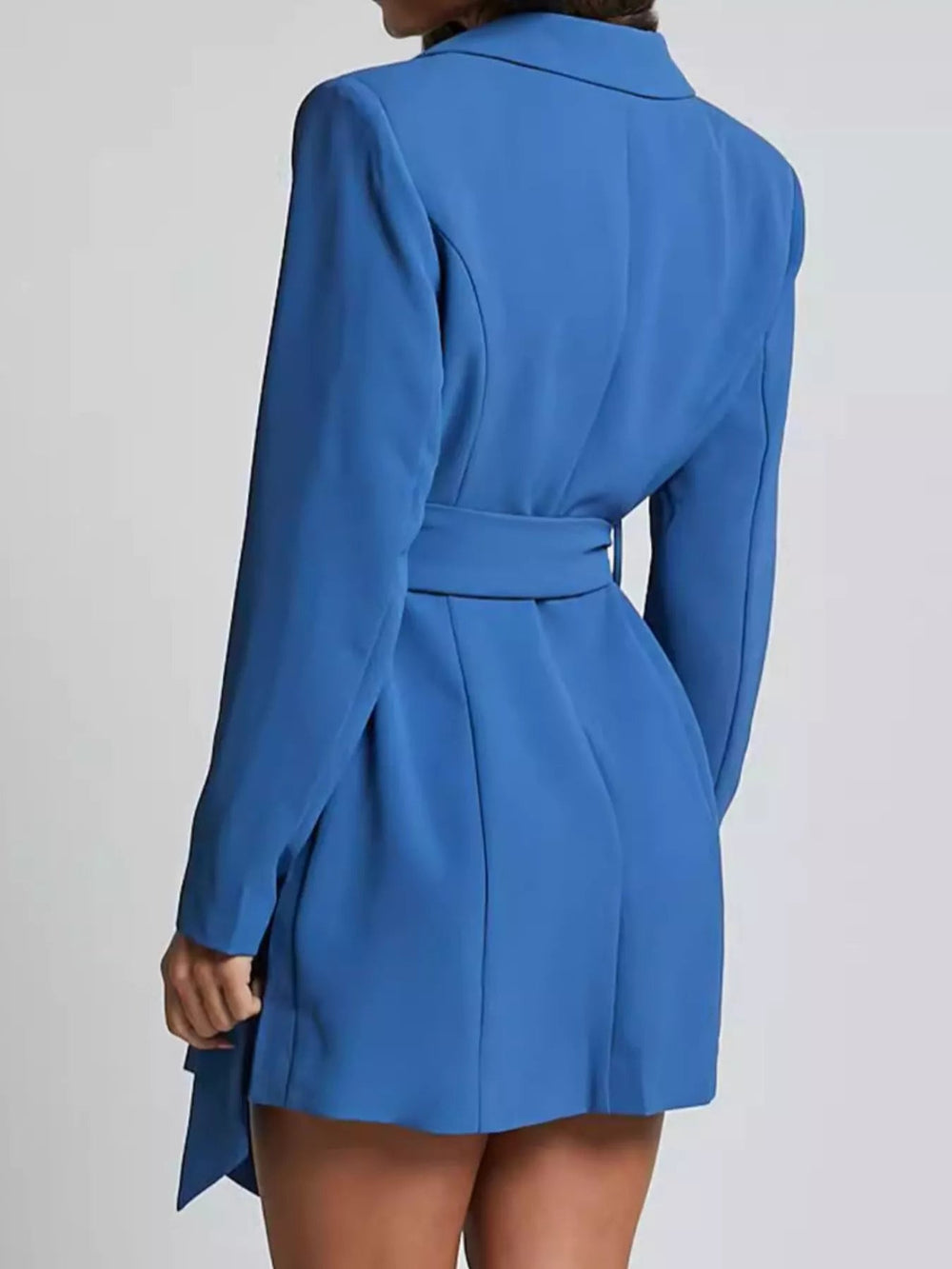 Lapel Collar Tie Waist Blazer - Trendy Outerwear/Blazers in Royal Blue for Women | The802Gypsy