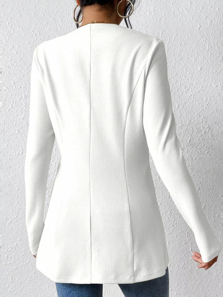 One Button Long Sleeve Blazer - Trendy Outerwear/Blazers in White for Women | The802Gypsy