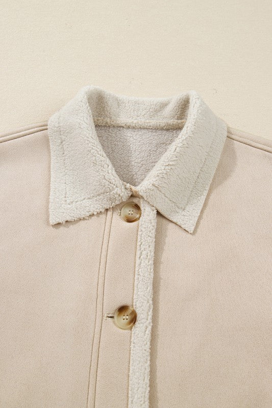 Juniper Blvd Western Suede Sherpa Jacket - Trendy Outerwear/Coats in Parchment for Women | The802Gypsy