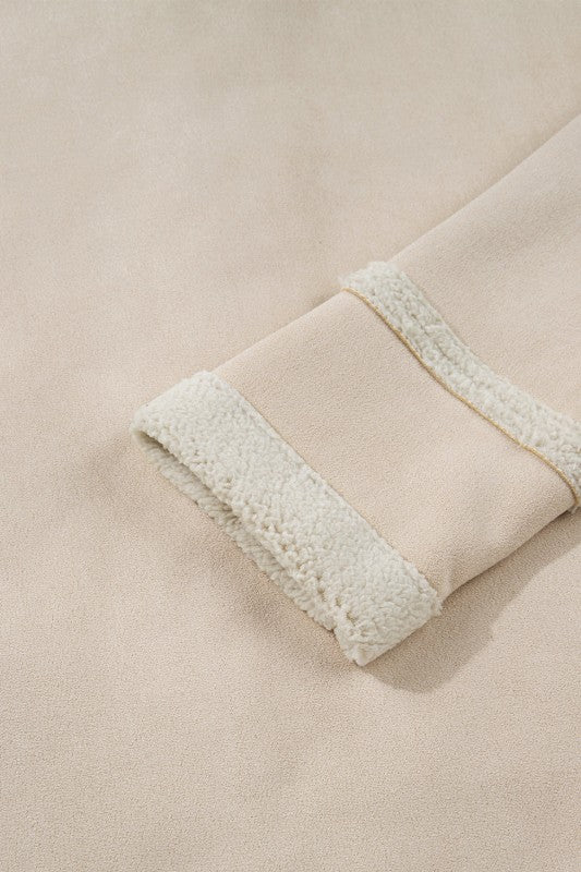 Juniper Blvd Western Suede Sherpa Jacket - Trendy Outerwear/Coats in Parchment for Women | The802Gypsy