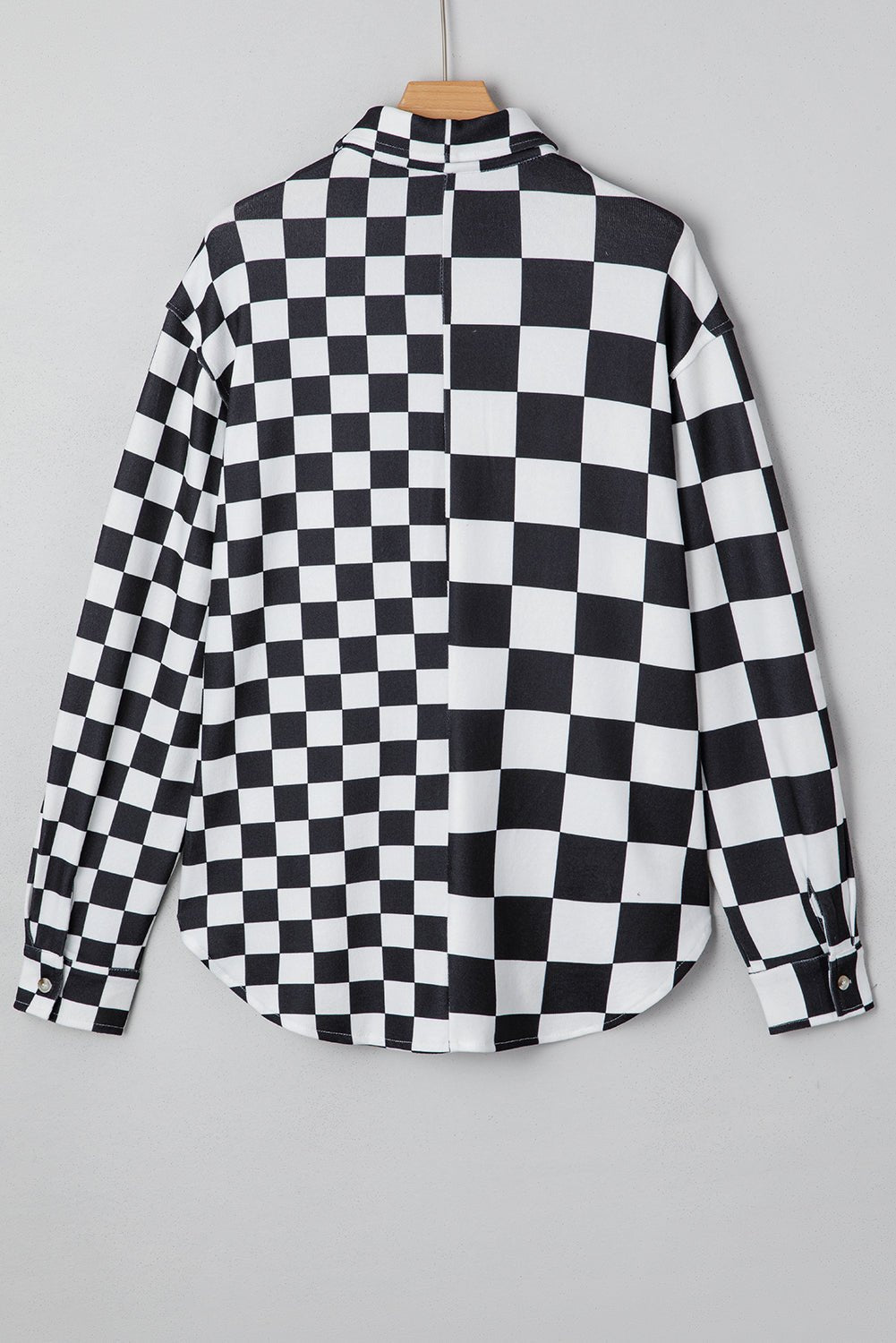 Flap Pocket Checkerboard Shacket - Trendy Outerwear/Plaid Shackets in Black for Women | The802Gypsy