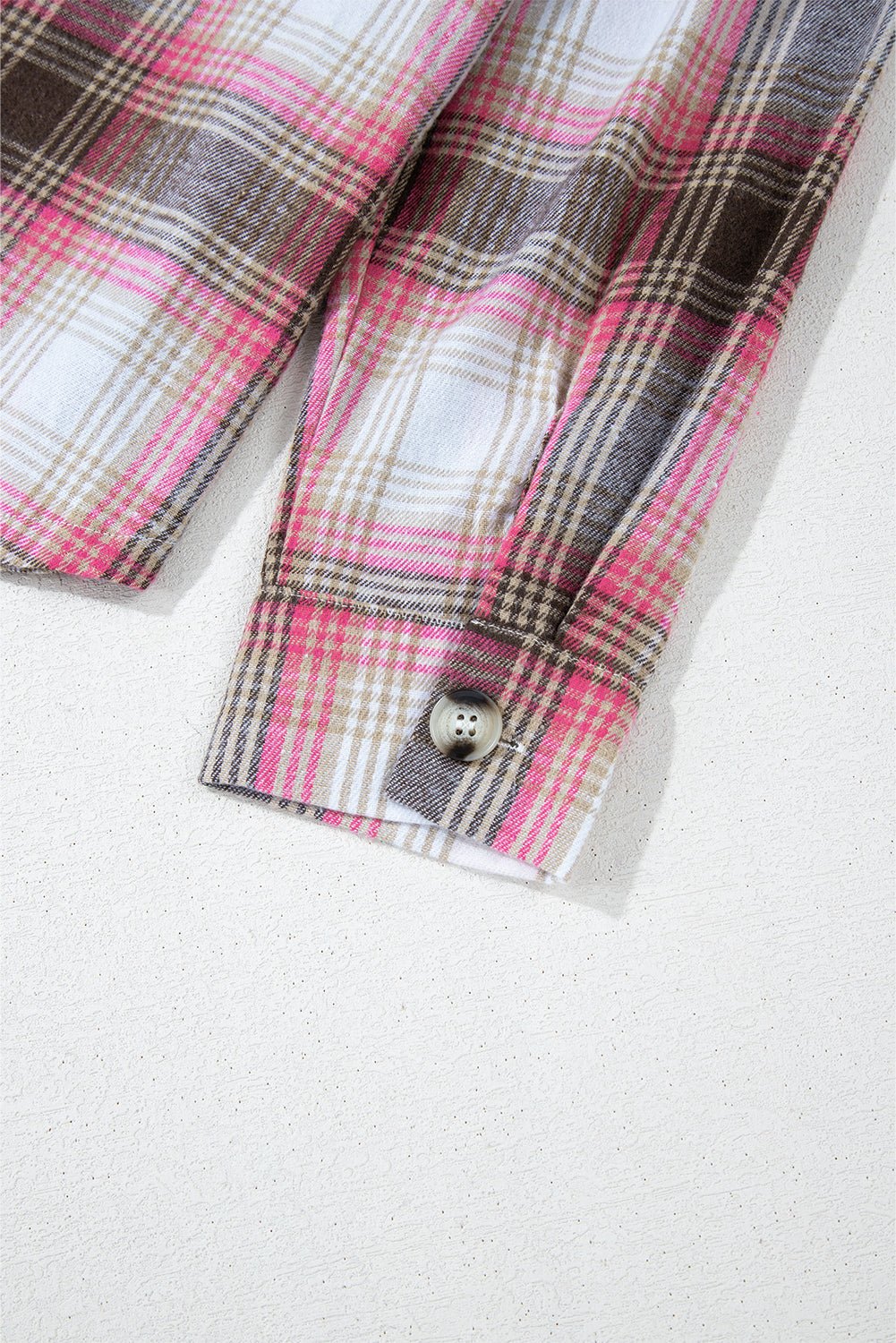 Pink Plaid Flap Pocket Shacket - Trendy Outerwear/Plaid Shackets in Pink for Women | The802Gypsy
