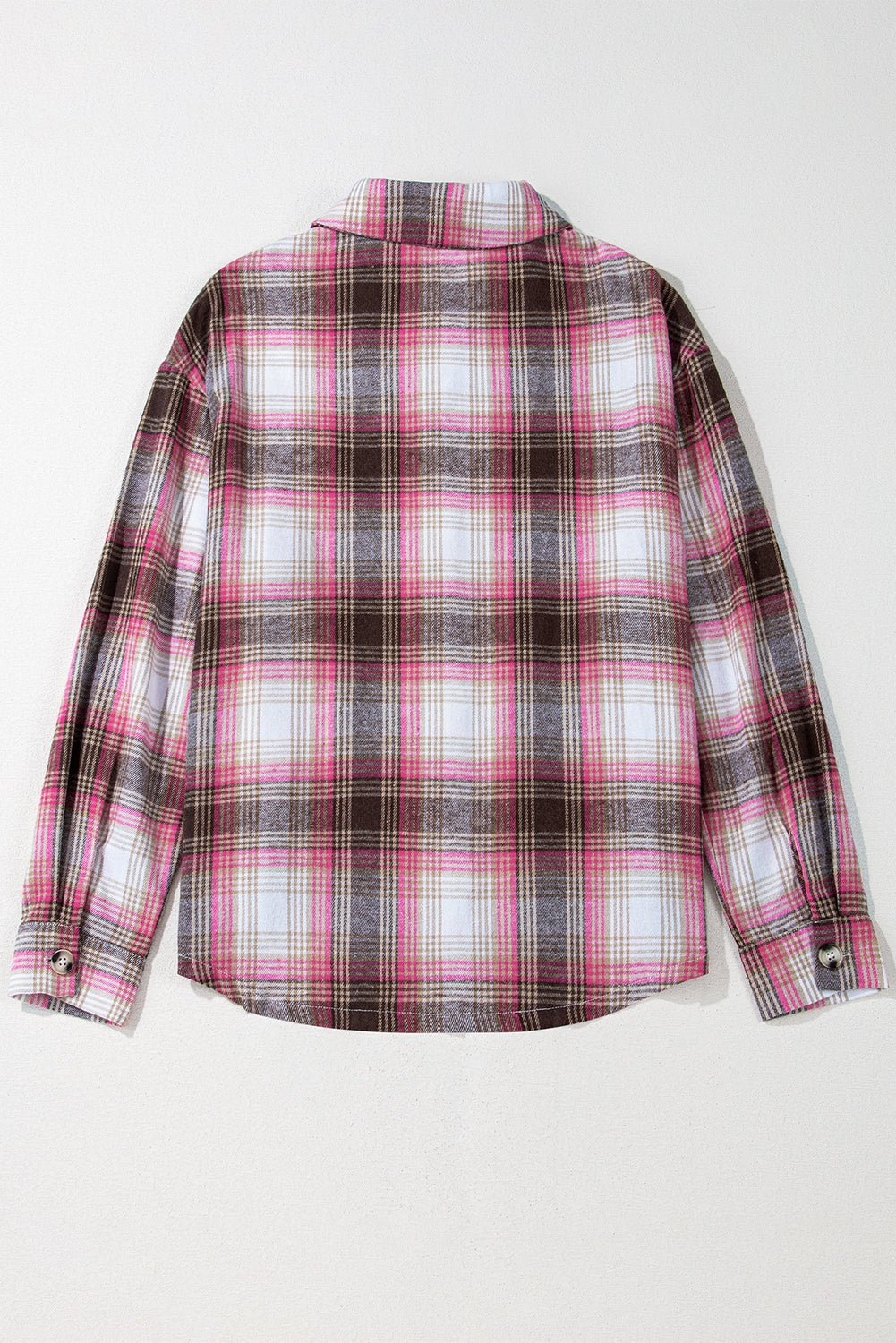 Pink Plaid Flap Pocket Shacket - Trendy Outerwear/Plaid Shackets in Pink for Women | The802Gypsy