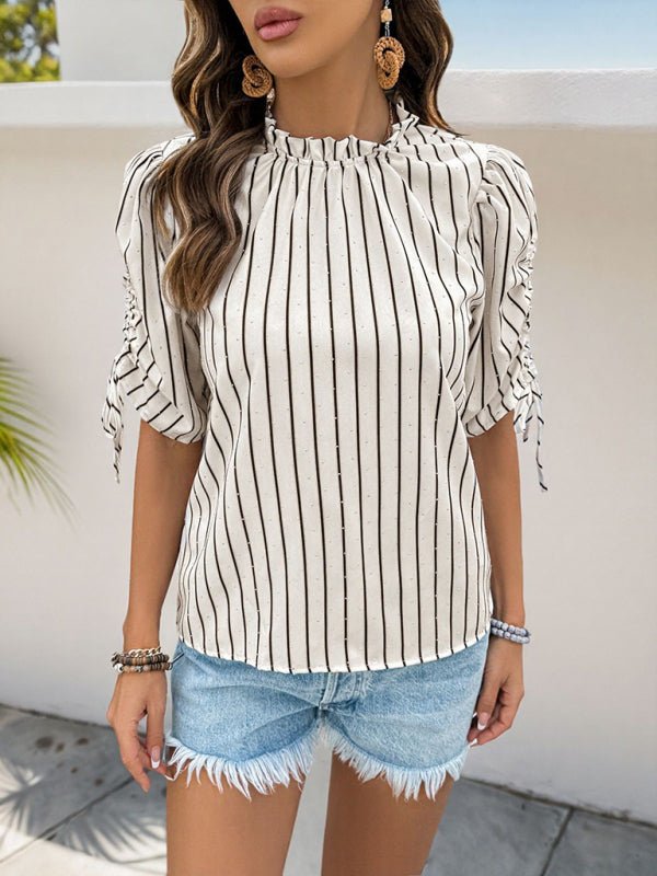 Cream Shirts/Short Sleeved with S