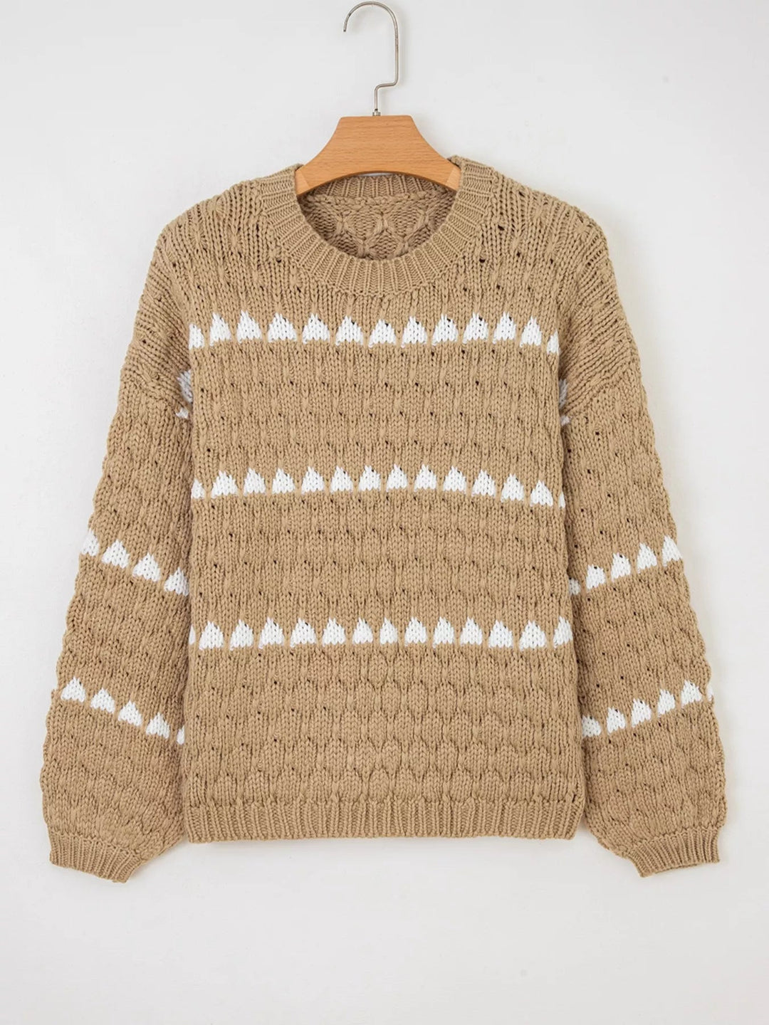 Oversized Textured Puff Sweater - Trendy Sweaters & Cardigans/Sweater in Camel for Women | The802Gypsy