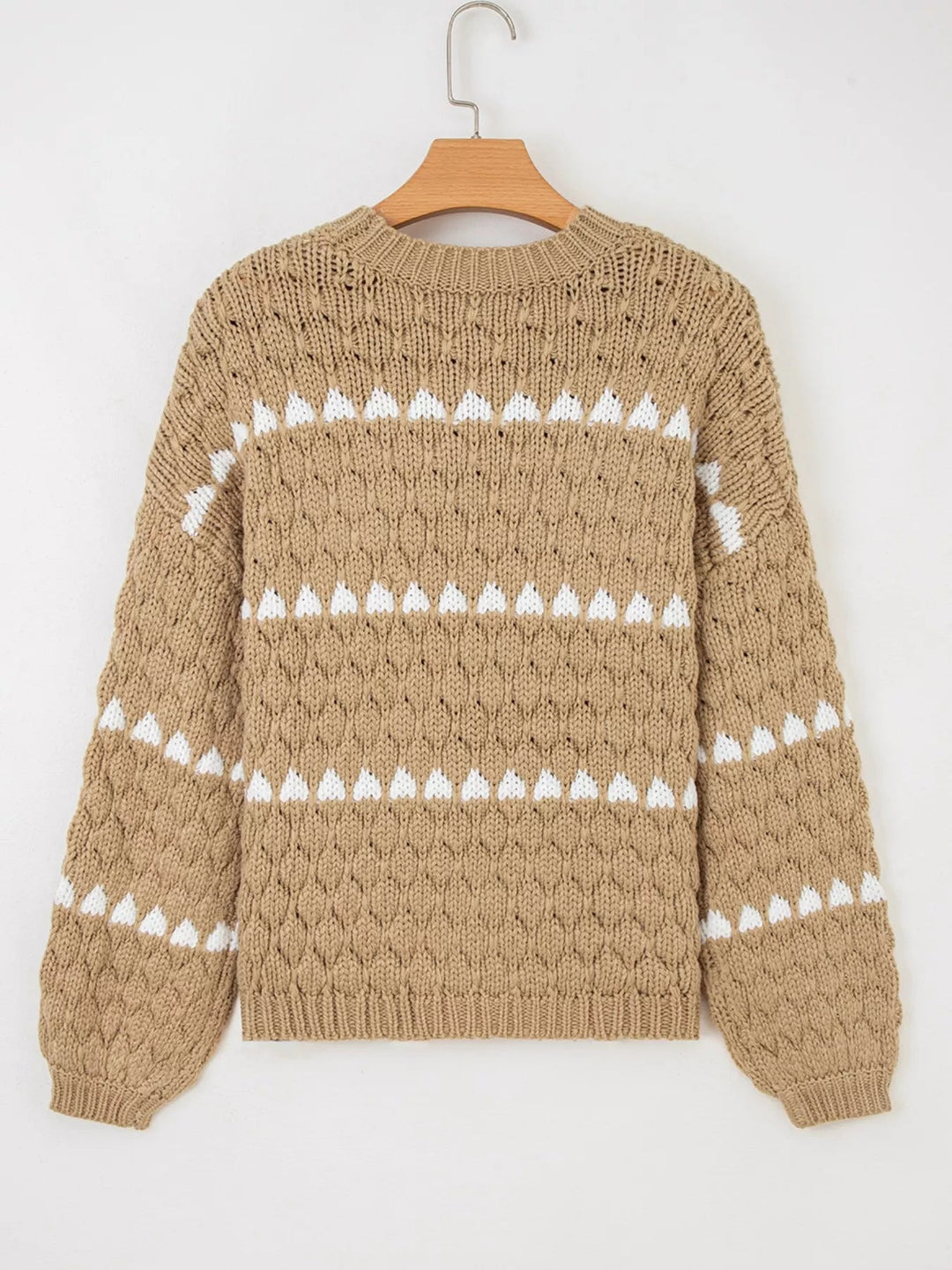 Oversized Textured Puff Sweater - Trendy Sweaters & Cardigans/Sweater in Camel for Women | The802Gypsy