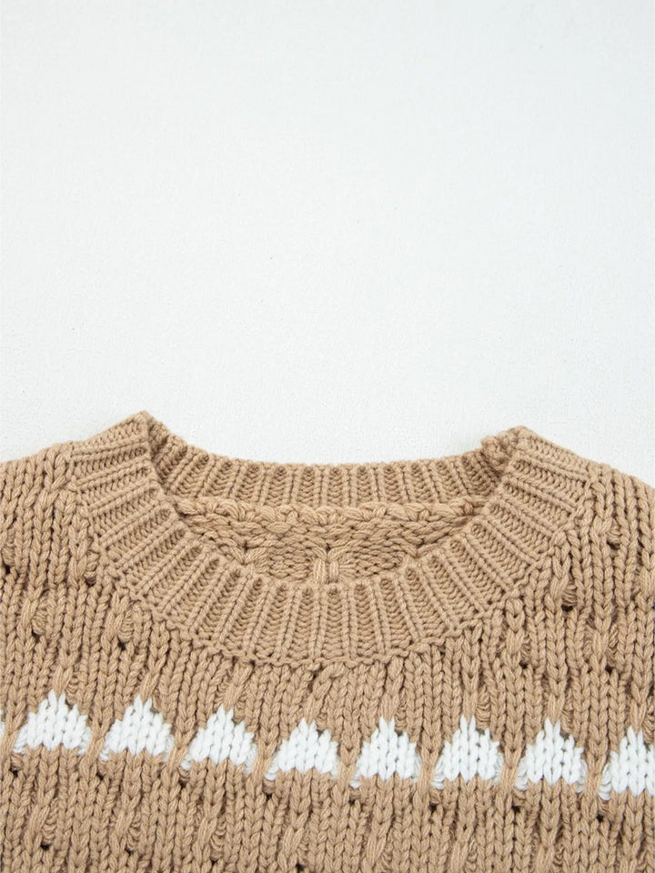 Oversized Textured Puff Sweater - Trendy Sweaters & Cardigans/Sweater in Camel for Women | The802Gypsy