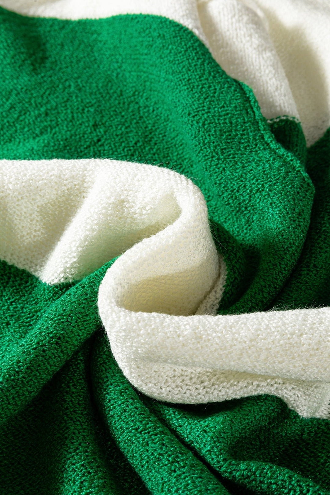 Loose Color Block Drop Shoulder Bubble Sleeve Sweater - Trendy Sweaters & Cardigans/Sweaters in Green Stripe for Women | The802Gypsy