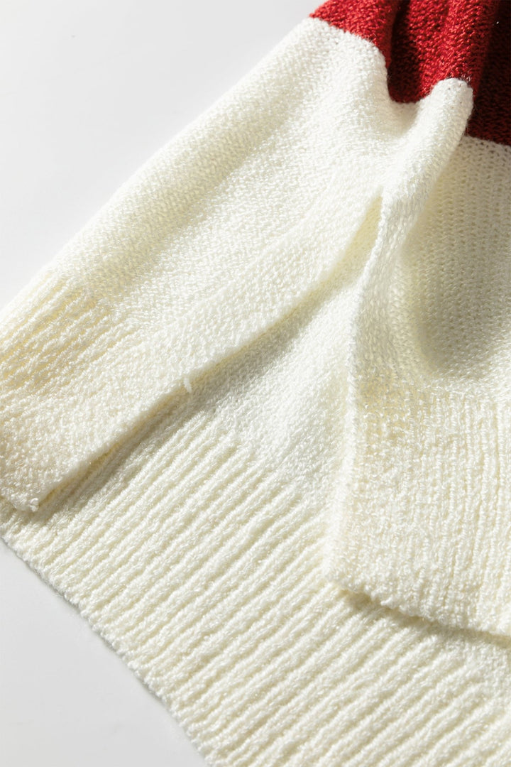 Loose Color Block Drop Shoulder Bubble Sleeve Sweater - Trendy Sweaters & Cardigans/Sweaters in Green Stripe for Women | The802Gypsy