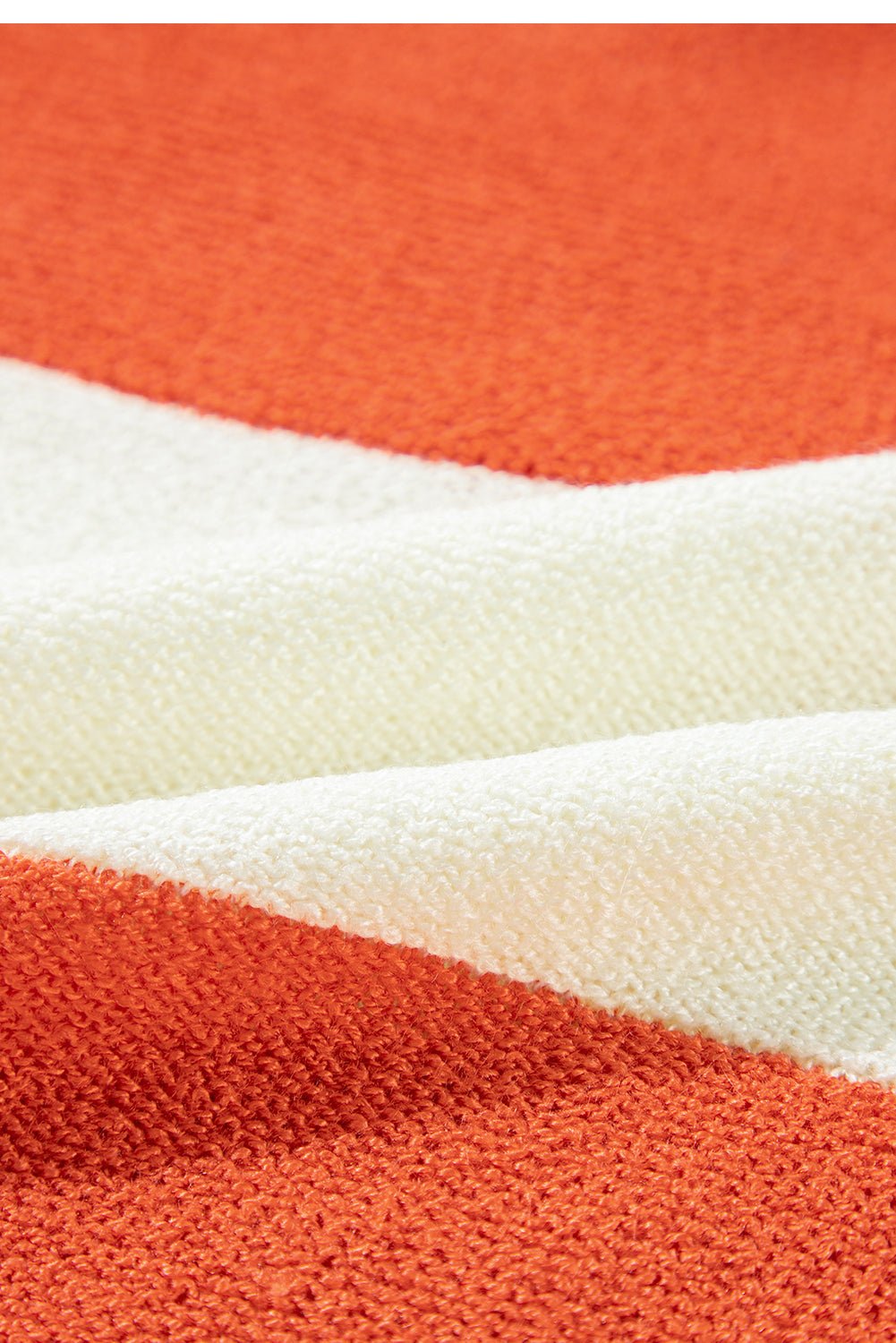 Loose Color Block Drop Shoulder Bubble Sleeve Sweater - Trendy Sweaters & Cardigans/Sweaters in Orange Stripe for Women | The802Gypsy