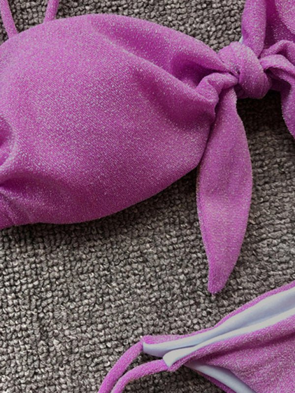 Strappy Push - Up Bikini Set - Trendy Swimwear in Violet for Women | The802Gypsy