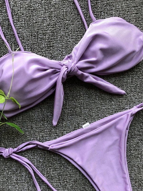Strappy Push - Up Bikini Set - Trendy Swimwear in Violet for Women | The802Gypsy