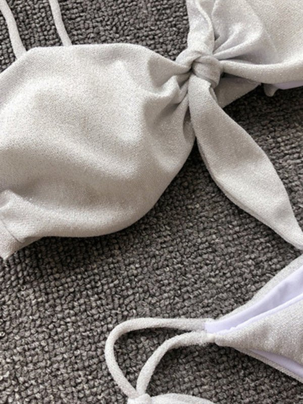 Strappy Push - Up Bikini Set - Trendy Swimwear in White for Women | The802Gypsy