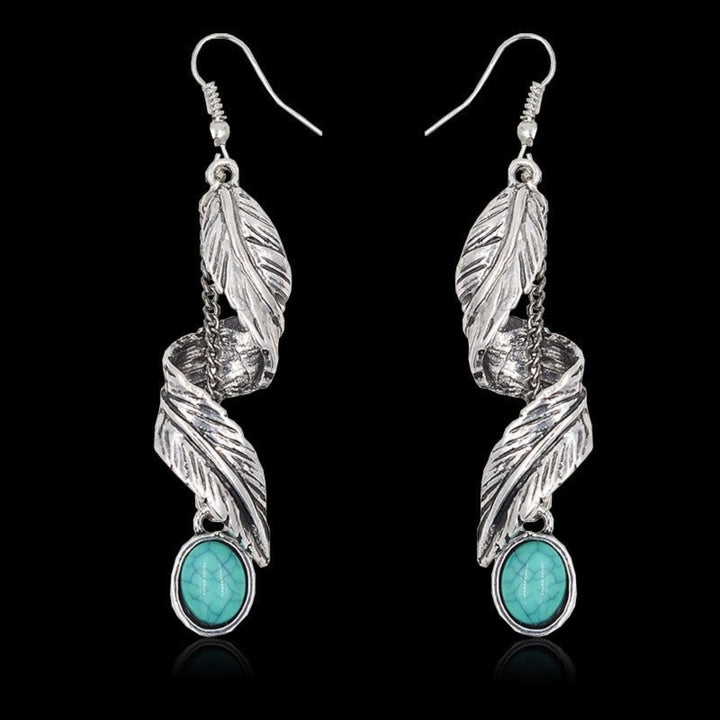 The802Gypsy Accessories/earnings Silver / One Size GYPSY-Leaf Turquoise Earrings