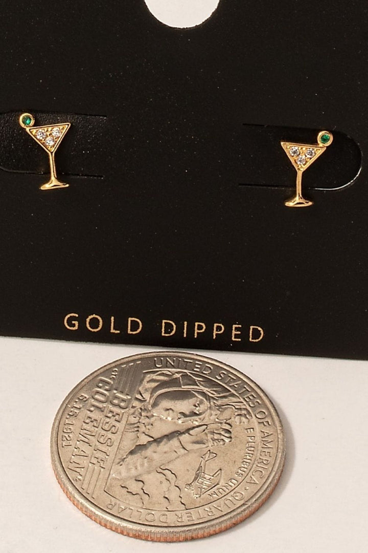 The802Gypsy Accessories Gold / One Size ❤️GYPSY-Fame-Martini Glass Stud Earrings