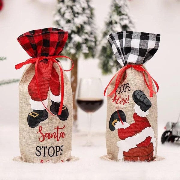 The802Gypsy Accessories ❤️GYPSY FOX-Julia Rose-Santa Stops Here Wine Bottle Cover