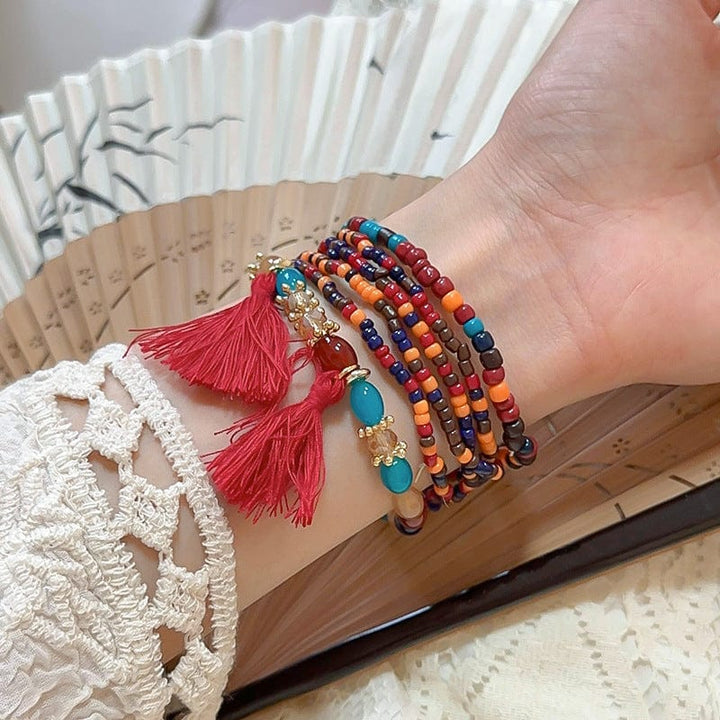 The802Gypsy Accessories GYPSY-Tassel Rice Bead Bracelet