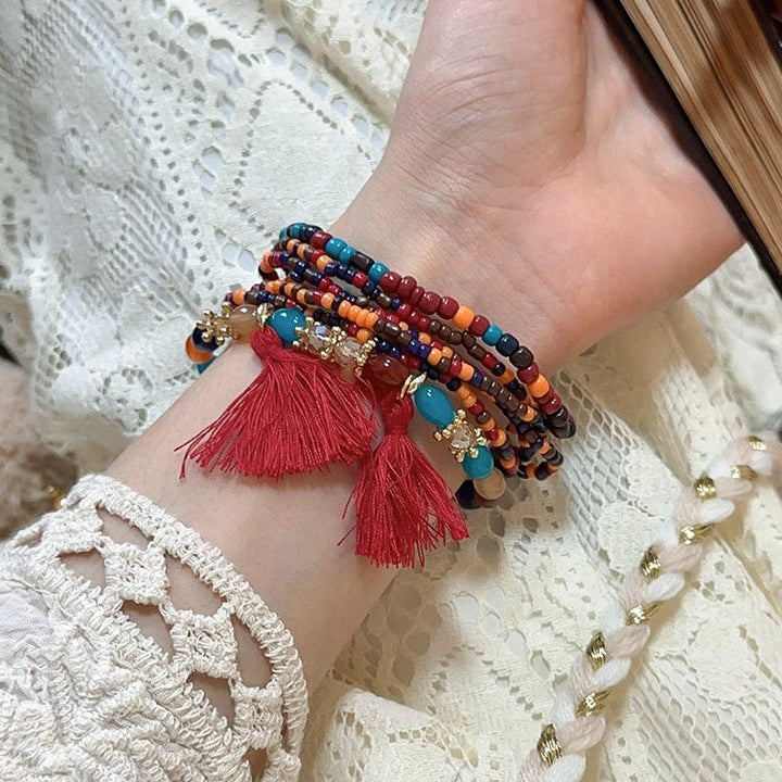 The802Gypsy Accessories GYPSY-Tassel Rice Bead Bracelet