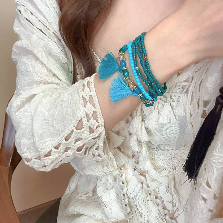 The802Gypsy Accessories GYPSY-Tassel Rice Bead Bracelet