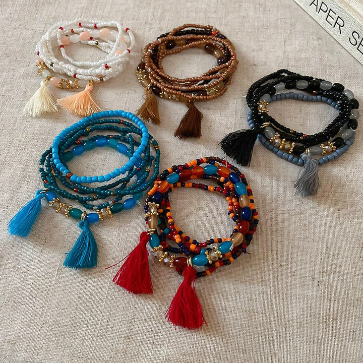 The802Gypsy Accessories GYPSY-Tassel Rice Bead Bracelet