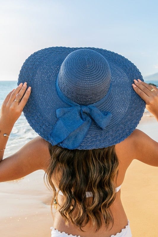 the802gypsy Accessories/HATS Navy Blue / Onesie ❤️GYPSY FOX-Aili's Corner-Scallop Edge Bow Accent Sunhat