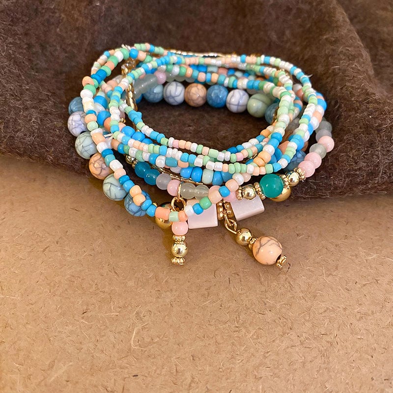 The802Gypsy Accessories/Jewelry Blue / One Size GYPSY-Resin Rice Bead Bracelet