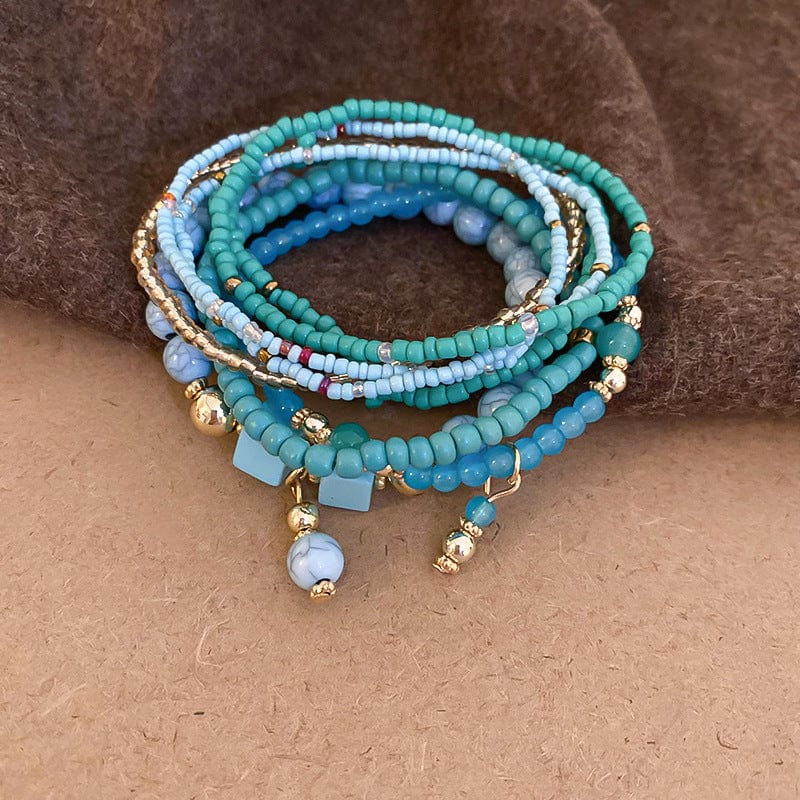 The802Gypsy Accessories/Jewelry Teal / One Size GYPSY-Resin Rice Bead Bracelet