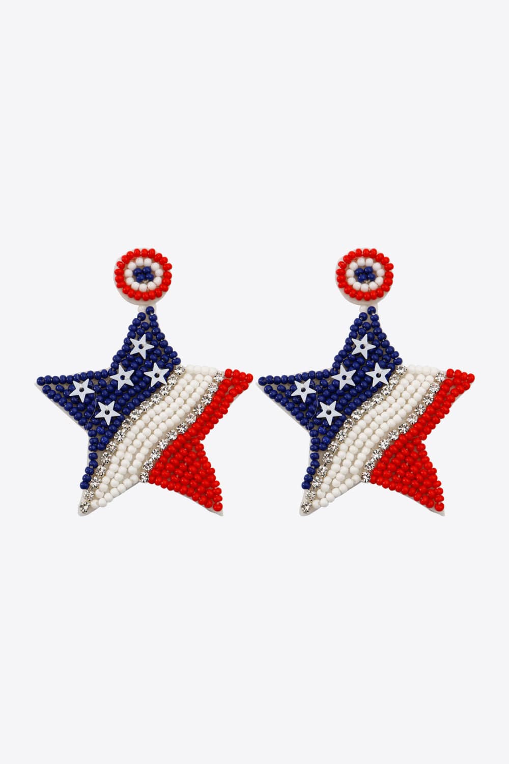 The802Gypsy Accessories Multicolor / One Size GYPSY-US Flag Beaded Star Earrings
