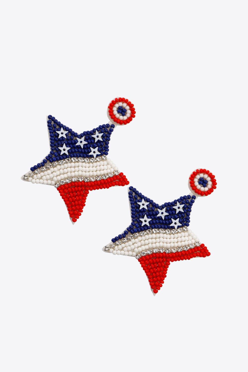 The802Gypsy Accessories Multicolor / One Size GYPSY-US Flag Beaded Star Earrings