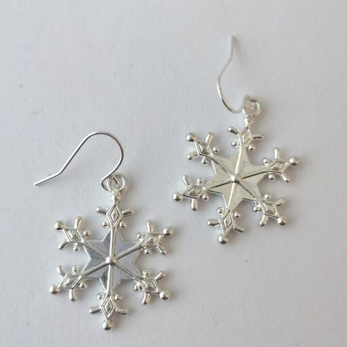 The802Gypsy Accessories Silver / One Size GYPSY-Silver-Plated Snowflakes Earrings