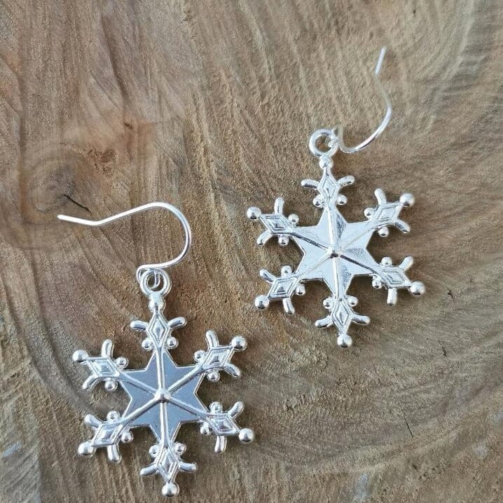 The802Gypsy Accessories Silver / One Size GYPSY-Silver-Plated Snowflakes Earrings