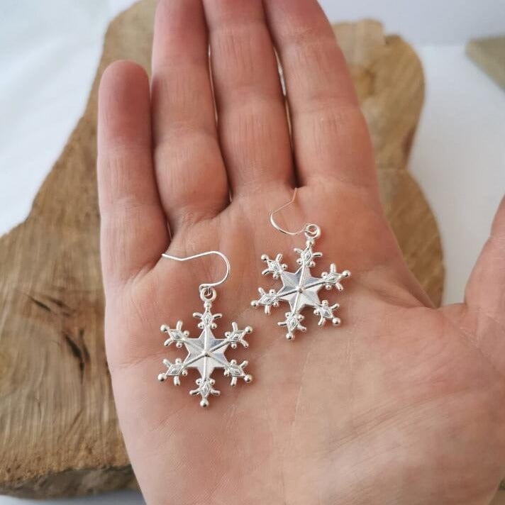 The802Gypsy Accessories Silver / One Size GYPSY-Silver-Plated Snowflakes Earrings