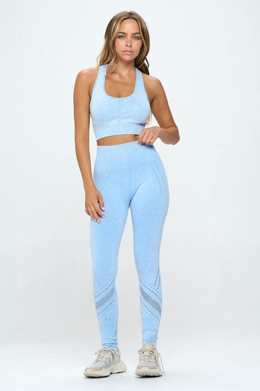 The802Gypsy Activewear/Activewear Sets Blue / S ❤️GYPSY FOX-Seamless Two Piece Yoga Mineral Washed Active Set