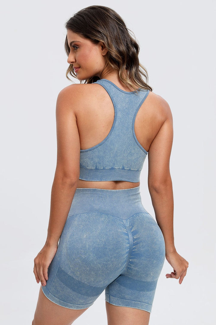 The802Gypsy Activewear/Activewear Sets GYPSY-3 Piece Washed Wide Strap Top Active Set