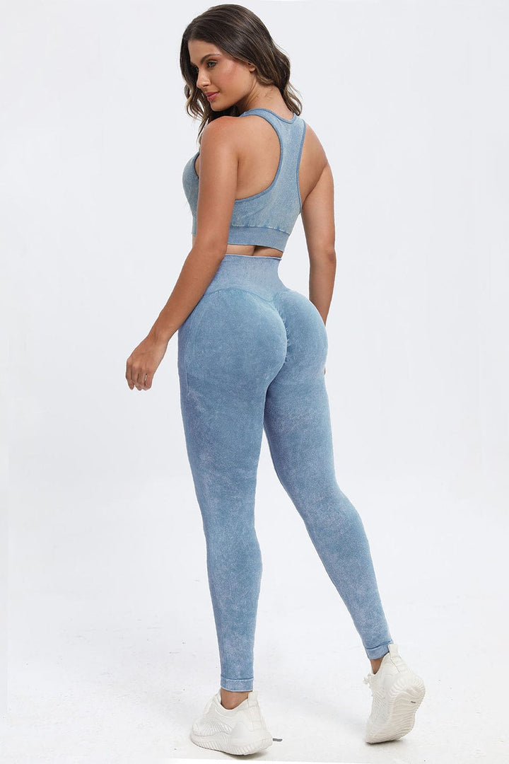 The802Gypsy Activewear/Activewear Sets GYPSY-3 Piece Washed Wide Strap Top Active Set