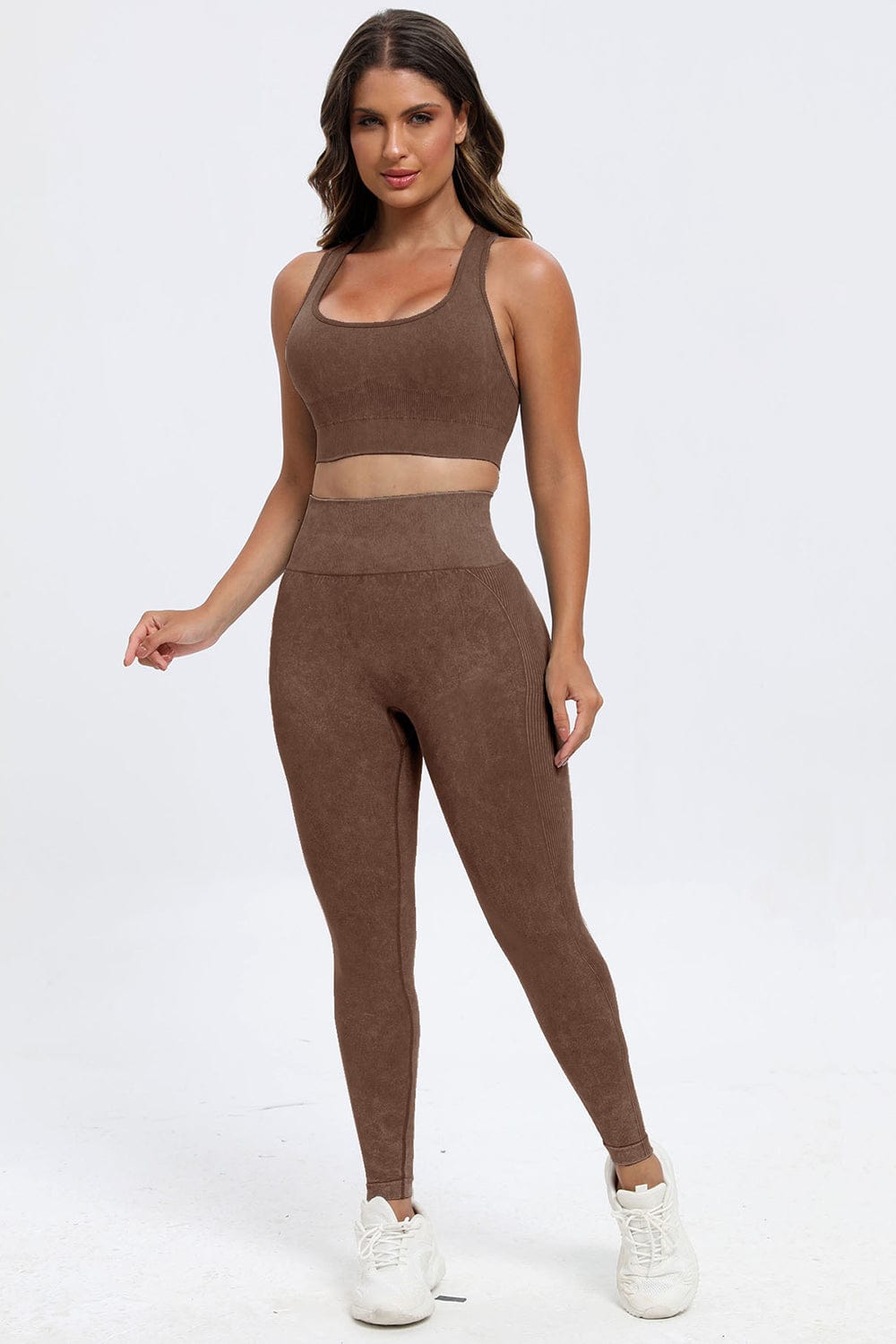 The802Gypsy Activewear/Activewear Sets GYPSY-3 Piece Washed Wide Strap Top Active Set